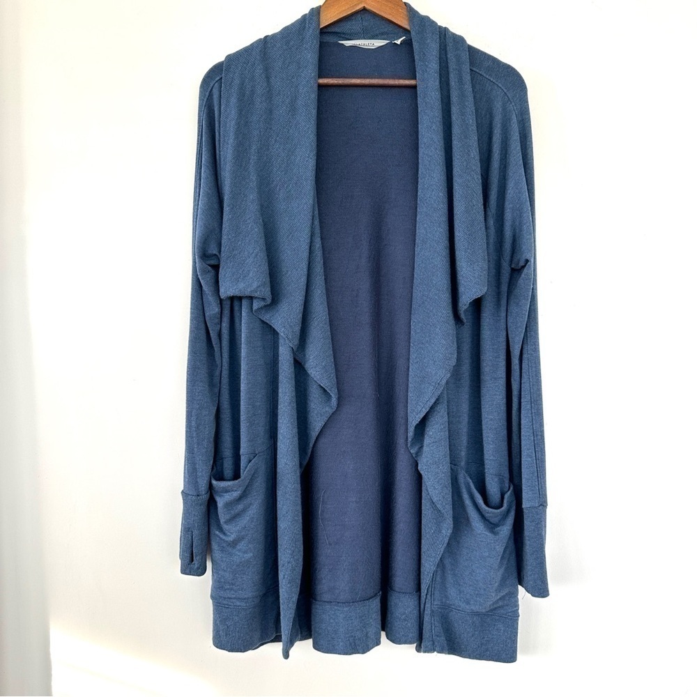 Athleta open cardigan with raglan sleeves, waterfall front, long sleeves